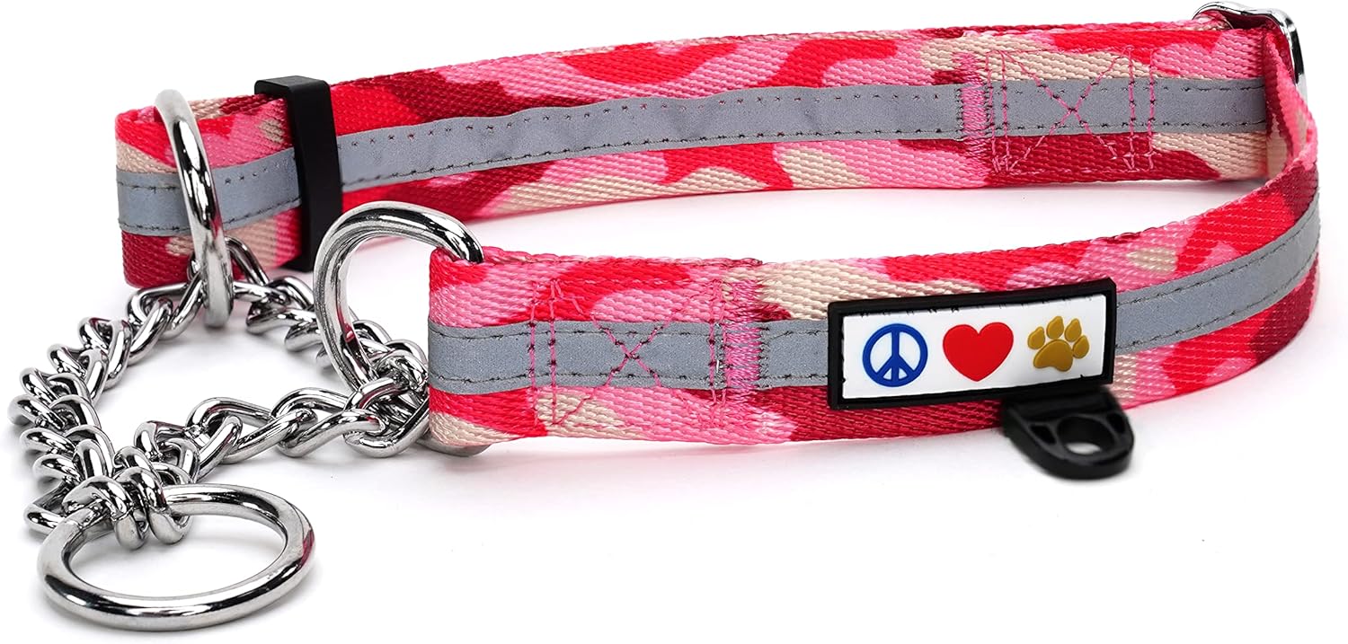 Pawtitas Chain Martingale Dog Collar Puppy Collar Reflective Dog Collar Training Dog Collar
