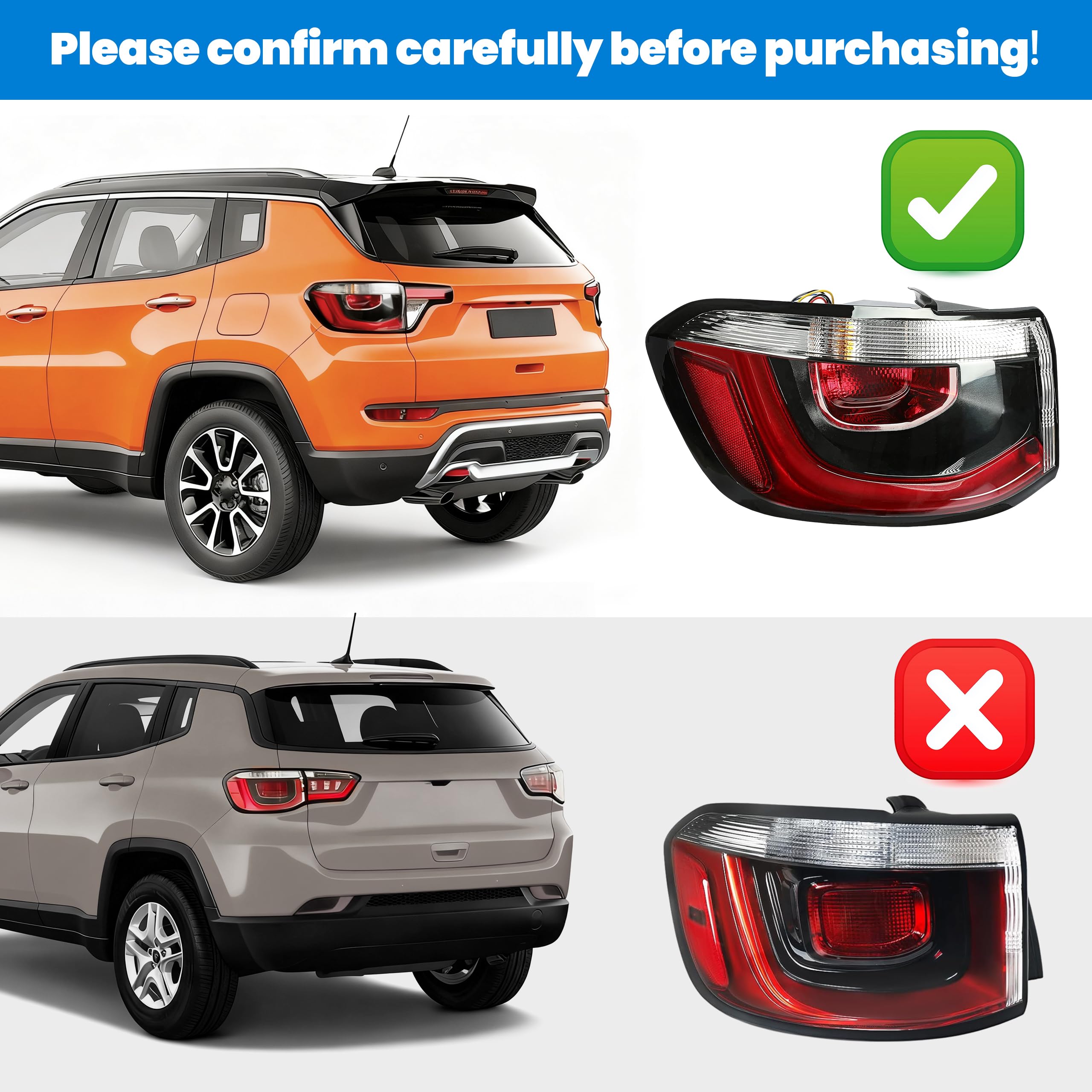 Amazon | HECASA 左テールライト 2017-2021 ジープ コンパス