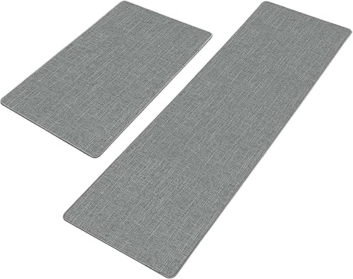 Miniatura 8 de LUMI Juego de 2 tapetes de cocina ultrafinos para suelo de cocina, antideslizantes, lavables, juego de 2 tapetes para suelo de cocina, parte
