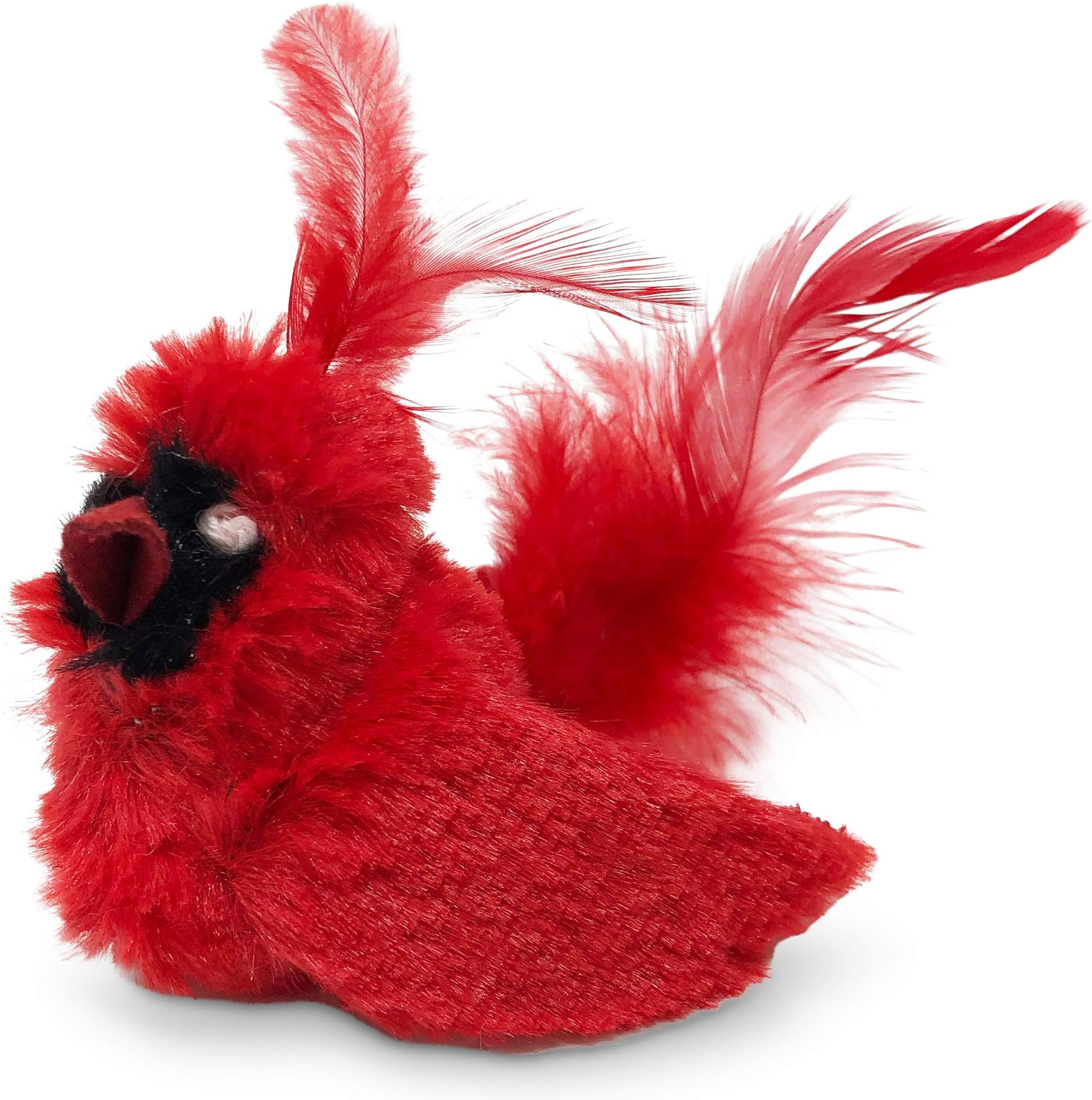 OurPets Play-N-Squeak Real Birds Interactive Cat Toys with Catnip (Cat Toys for Indoor Cats; Catnip Toy for Cats with Bird Chirping Electronic Sound and Feather)