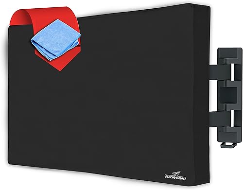Funda de TV para exteriores, 5052 pulgadas, color negro, resistente a la intemperie y al agua, protector universal de televisión para pantalla