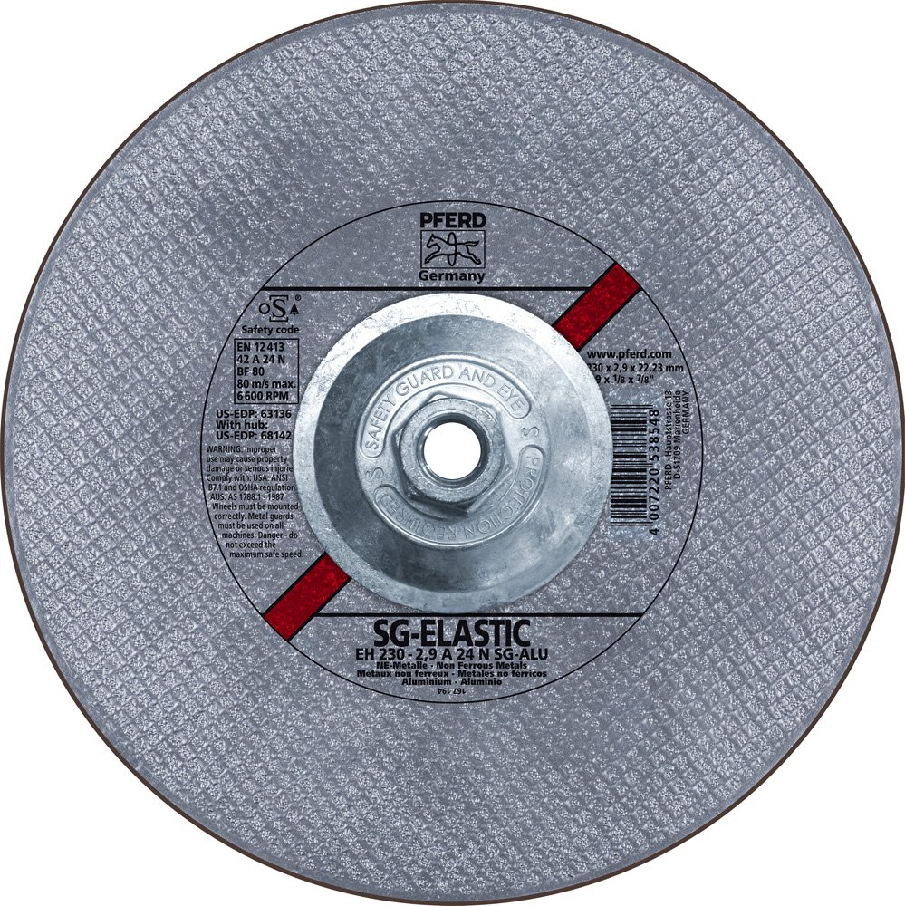 PFERD 63142 Depressed Centre Cut-Off Wheel, Type 27, Aluminum Oxide A, 9