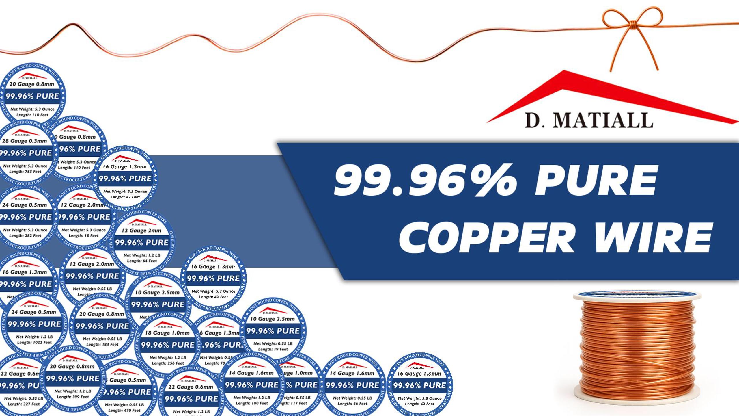 Image of Copper Wire 99.95% Pure - 8 Gauge 3.0mm - 28 Feet, 1.2 Pound Spool - C11000 Soft Copper Wire Craft Wire for Gardening, Electroculture, Jewelry Making, Beading, Ground Wire & DIY (8 Gauge, 1.2 LB)