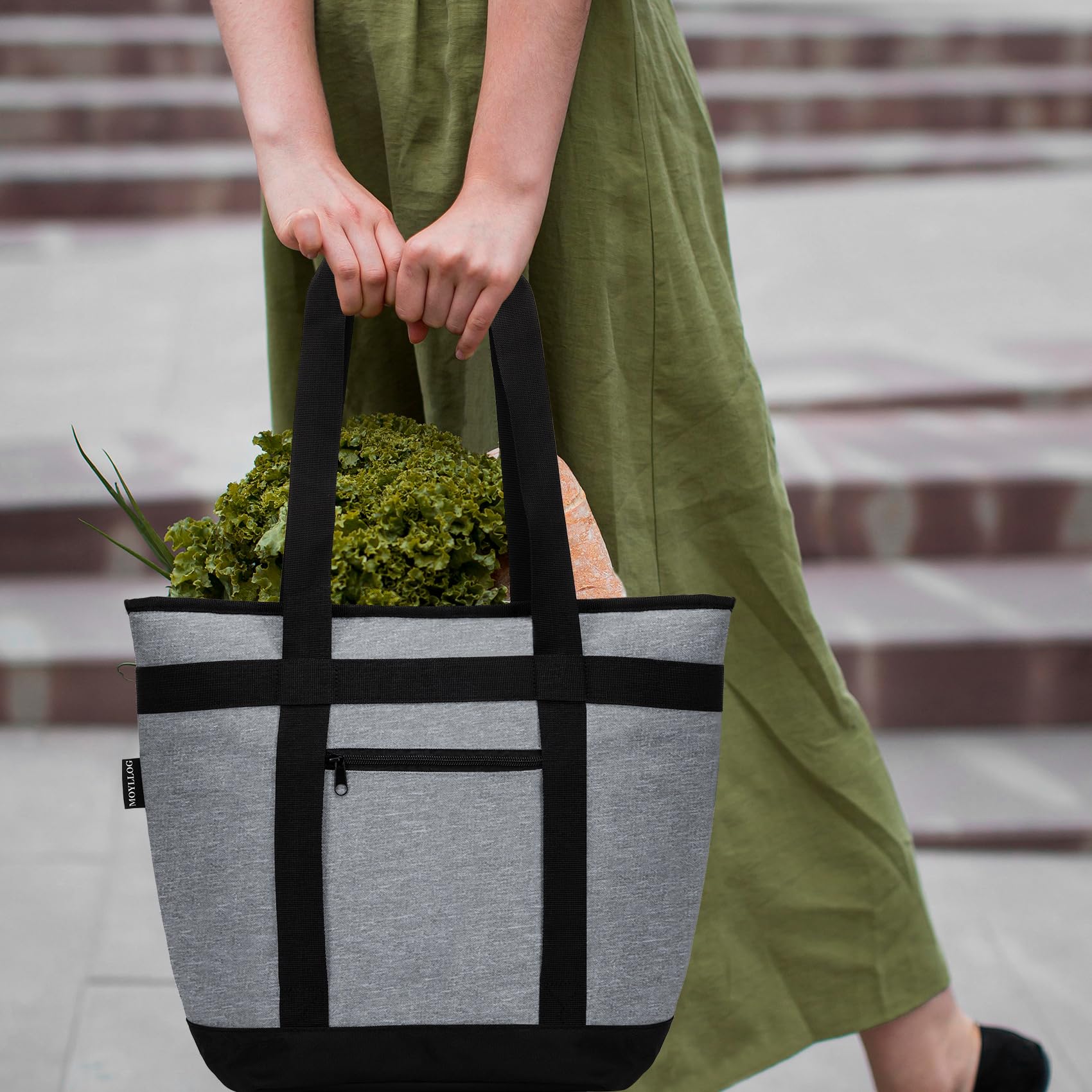 Sac isotherme réutilisable pour aliments chauds/froids, sac de livraison de nourriture thermique pour la plage, les voyages, les pique-niques