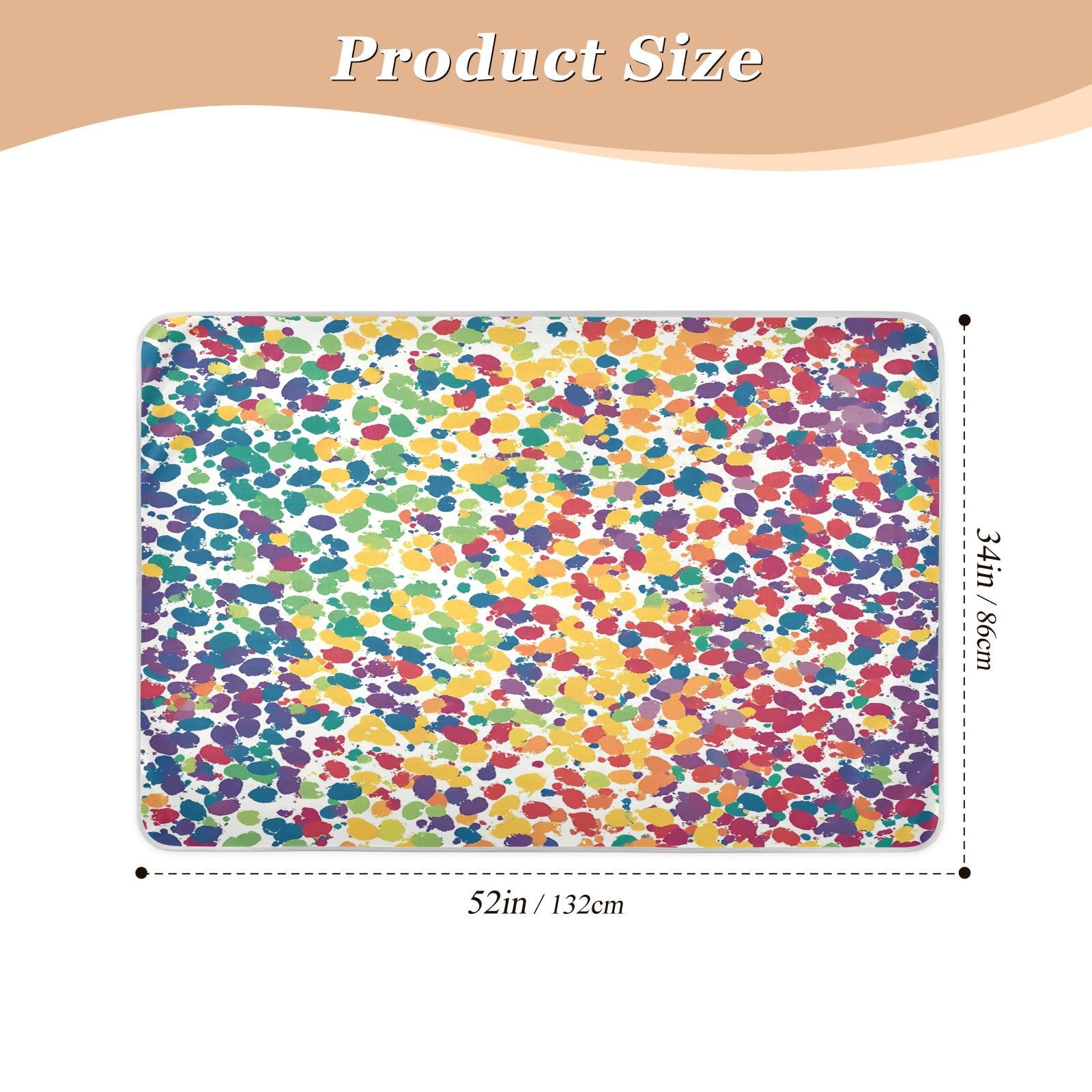 BOESI Color Block Graffiti Pattern Waterproof Pads for Bedwetting and Incontinence, Reusable Pads, Reusable Diaper Pads for Bed, Sofa, Travel