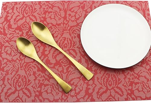 Miniatura 5 de Uniturcky Juego de cubiertos de 24 piezas, extra gruesos y resistentes, juegos de cubiertos de acero inoxidable 1810, acabado dorado mate alto para