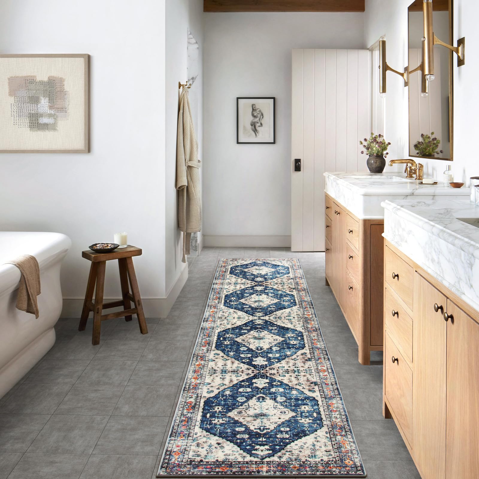 Lahome Washable Rugs 8x10 Pink Rugs for Bedroom Girls, Boho Tribal Nursery Living Room Area Rug, Vintage Large Soft Non Slip Indoor Carpet for Dorm Classroom Kids Room (8x10ft,Pink)