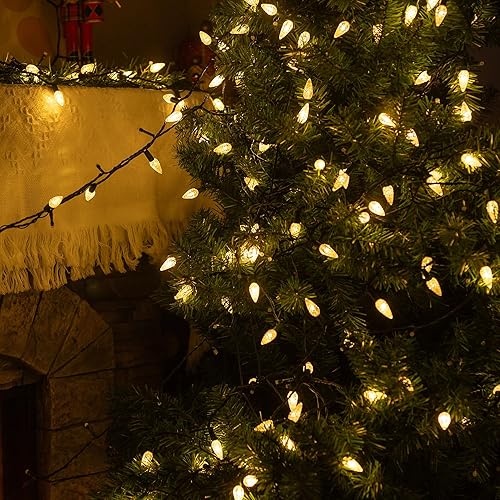 Miniatura 3 de Dazzle Bright C6 - Tira de luces de Navidad, 200 luces LED de 66 pies, impermeables, conectables con temporizador, 8 modos de luces de Navidad para