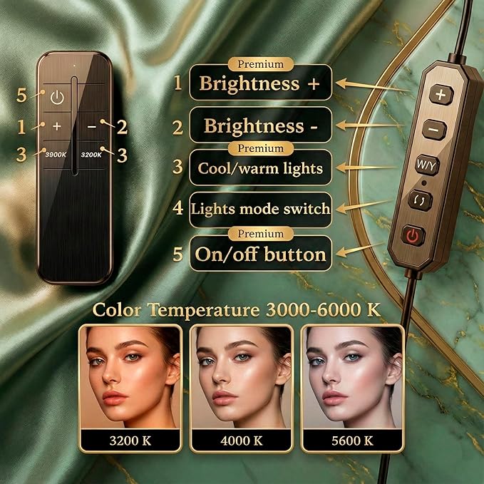 Hi_friend Hi_friend 23 inch Half Moon Lamp, Portable Esthetician Lash Light for Lash Tech, Bright Eyelash Extension Arched LED Floor Light, Lashing Lamp for Beauty, Skincare, Lashes (Black) photo 3