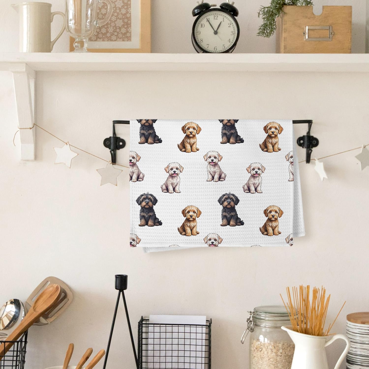 Cavapoo Gifts Kitchen Towels, Cavapoo Gifts for Women Dish Tea Towels for Kitchen Decor, Dog Hand Towels for Bathroom, Dog Bathroom Decor, 16x24 Inches - Image 3