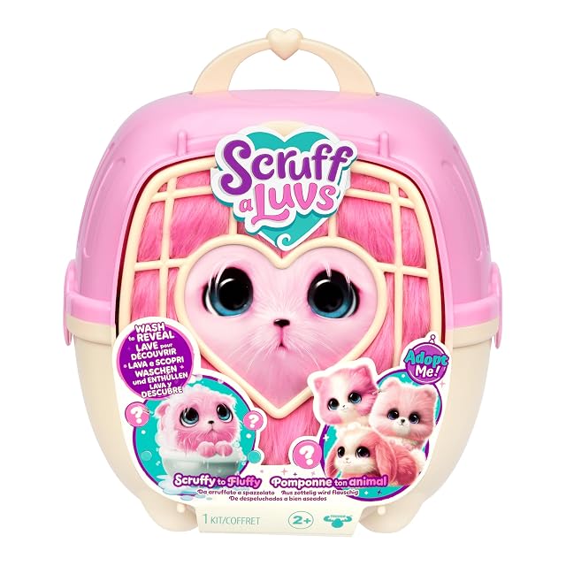SCRUFFALUVS Scruff Mascota Rosa, Peluche Sorpresa 19 cm
