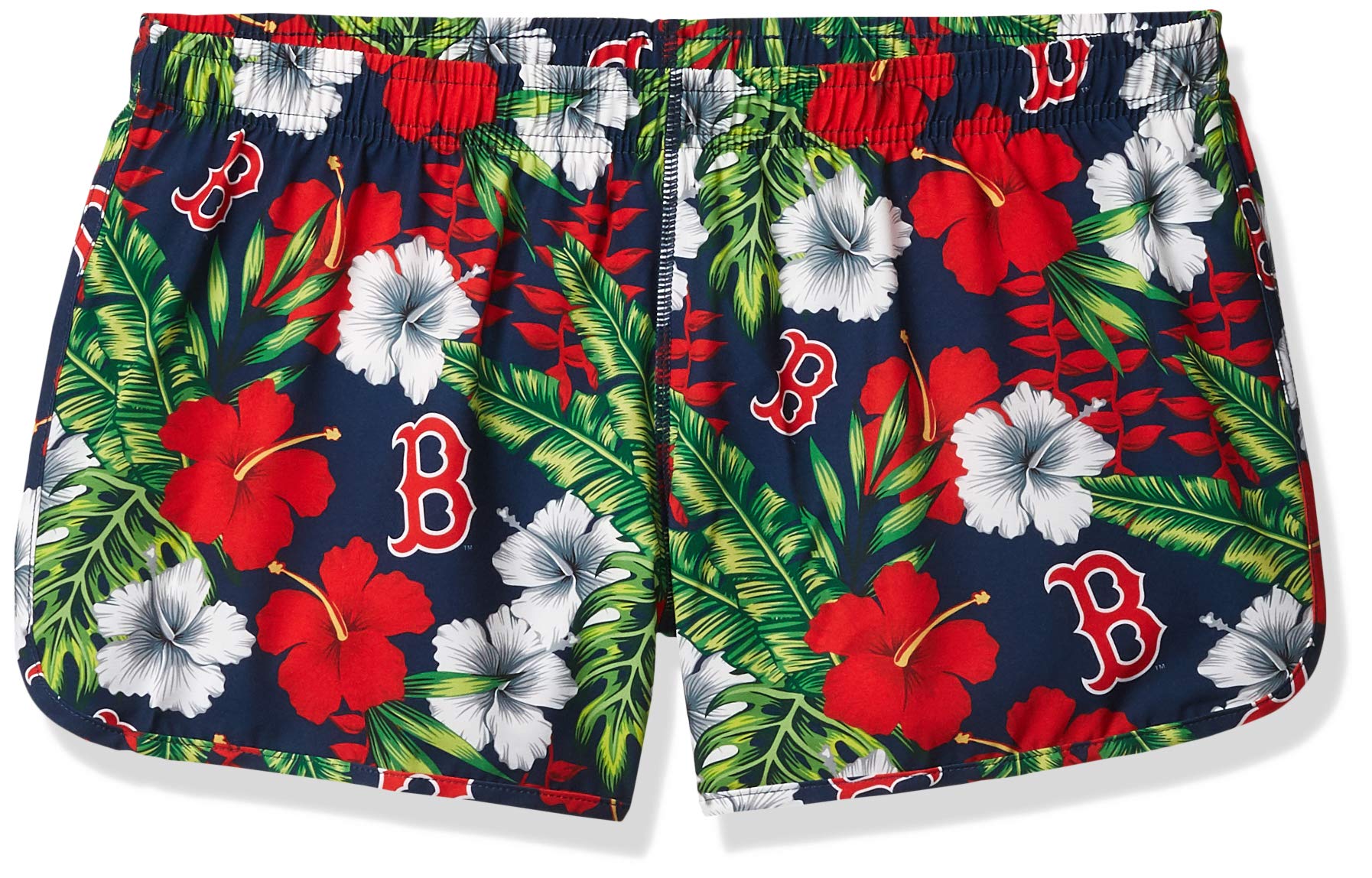 FOCO MLB Boston Red Sox Womens Floral Running Shortsfloral Running Shorts, Team Color, Small