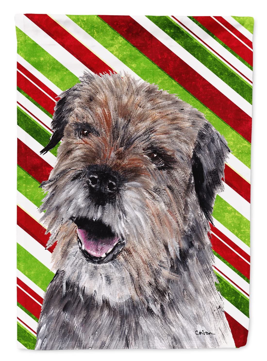 Drapeau Border Terrier SC9613CHF grand format lavable pour Noël
