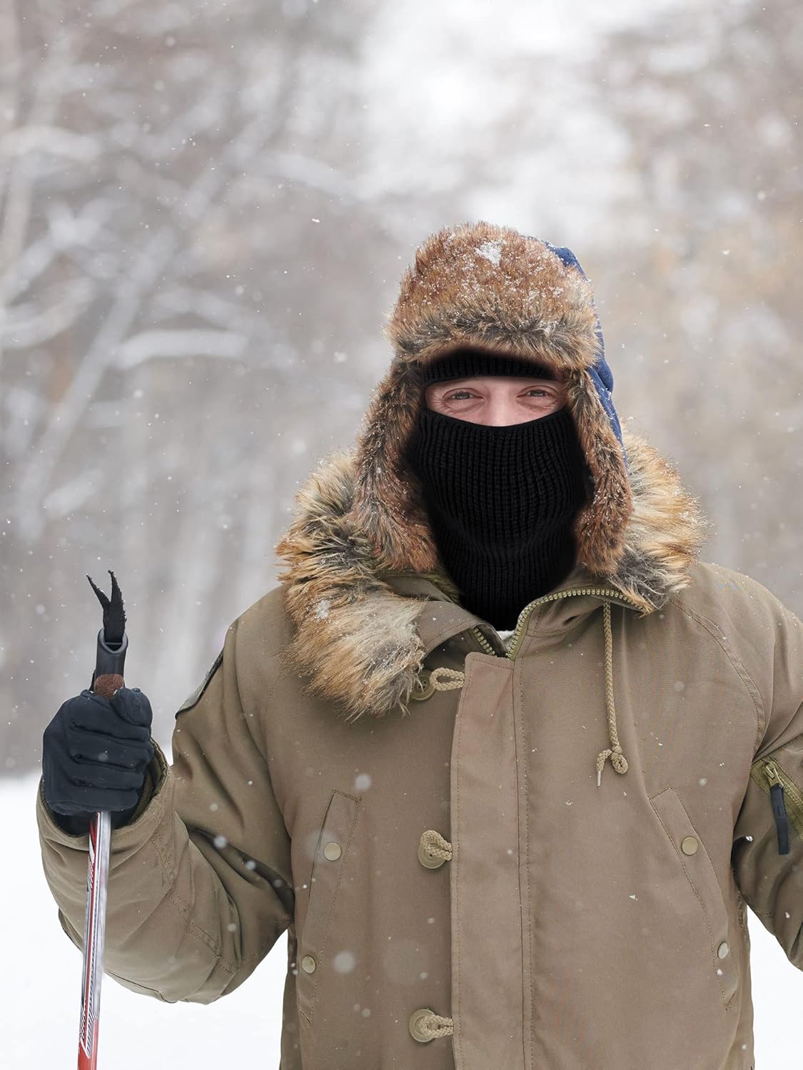 Blulu 3 Pcs One Hole Full Face Mask Winter Ski Mask Knitted Balaclava Face Cover for Adult - Image 2