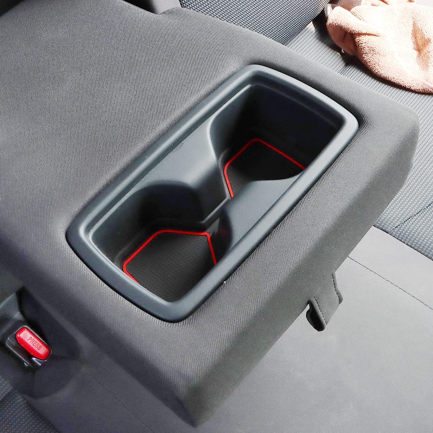 Auovo 3D Cup Holder Inserts for Toyota RAV4 Accessories 2025 2024 2023 2022 2021 2020 2019 Silicone Center Console Cup Holder Coaster Liner Mat Pad Interior Trims (Red, 2pcs kit) image 4