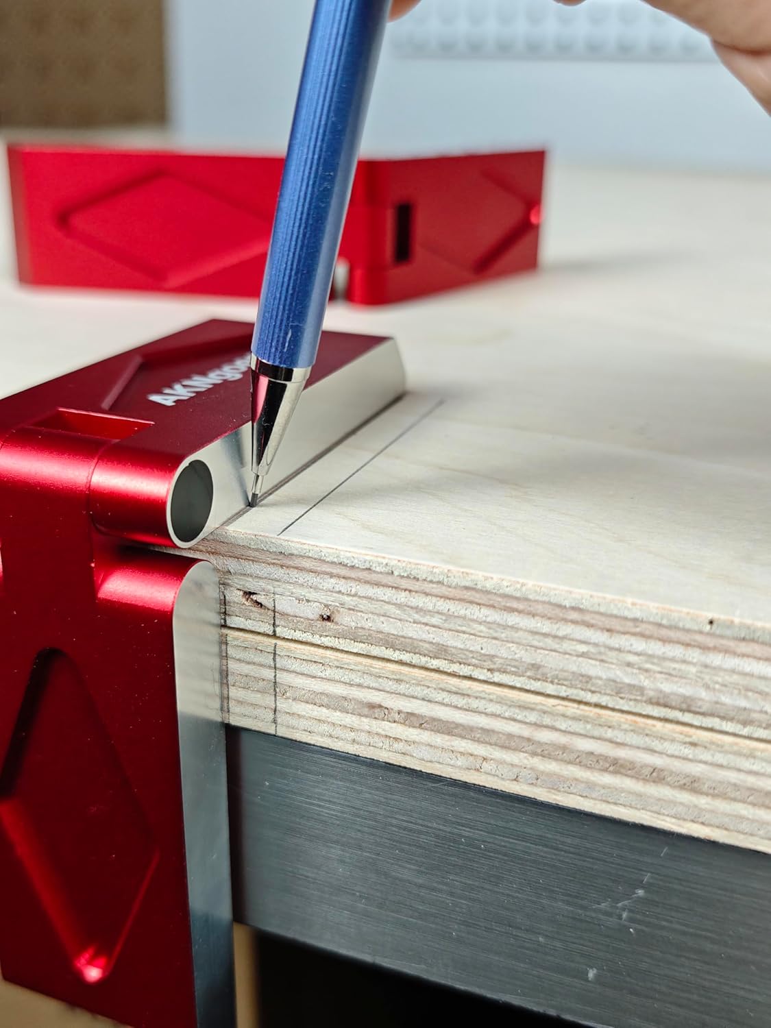 Woodworking Folding Saddle Square 7in, Transfer Layout Lines Around Corners, Perfect for Tenons, Dowels, Angled Joinery, for Carpenter Work, Layout and Measuring Tools