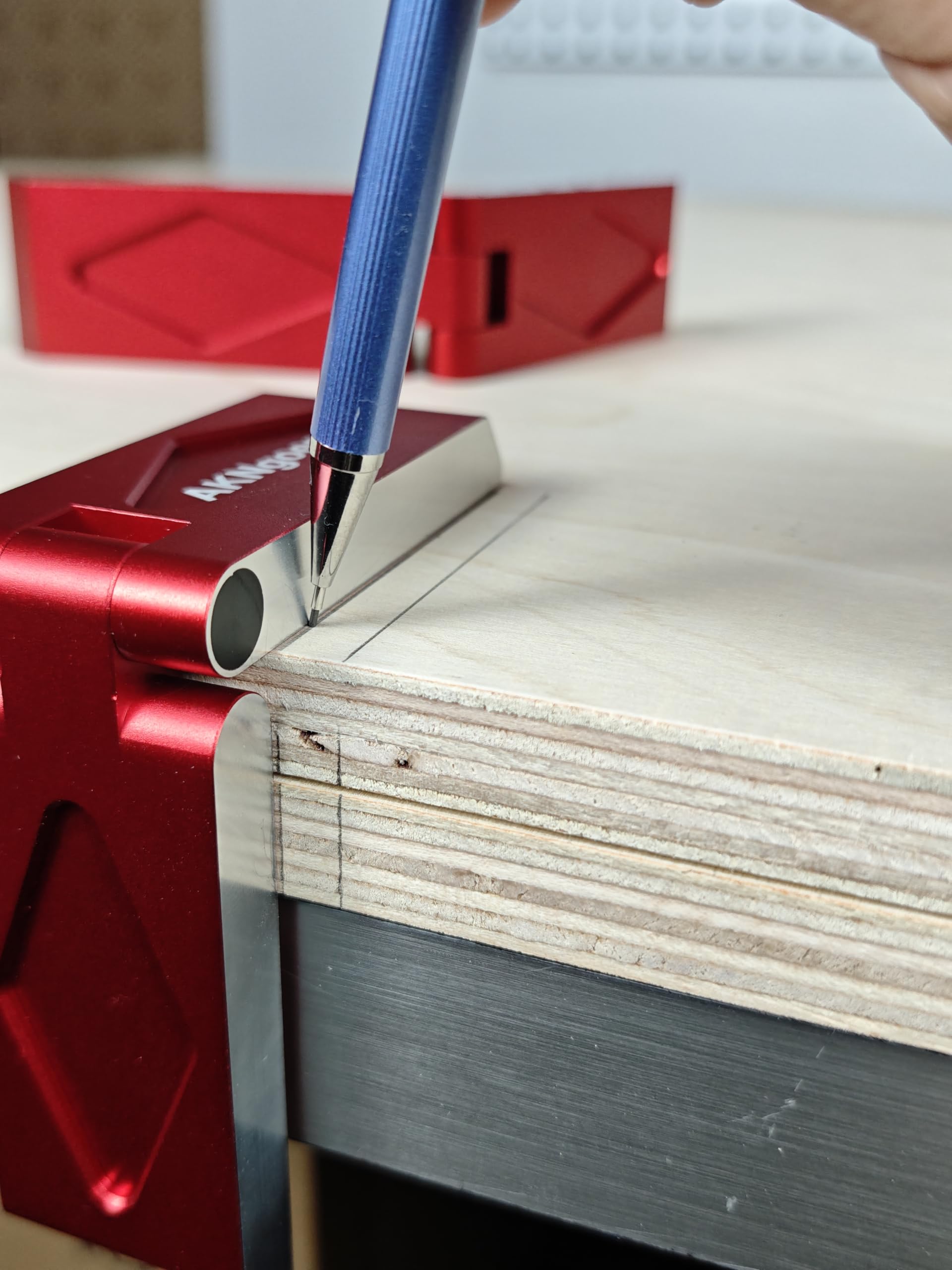 Holzbearbeitungs-Klappsattel, quadratisch, 17,8 cm, Transfer-Layout-Linien um Ecken, perfekt für Zapfen, Dübel, abgewinkelte Tischlerarbeiten, für Tischlerarbeiten, Layout- und Messwerkzeuge