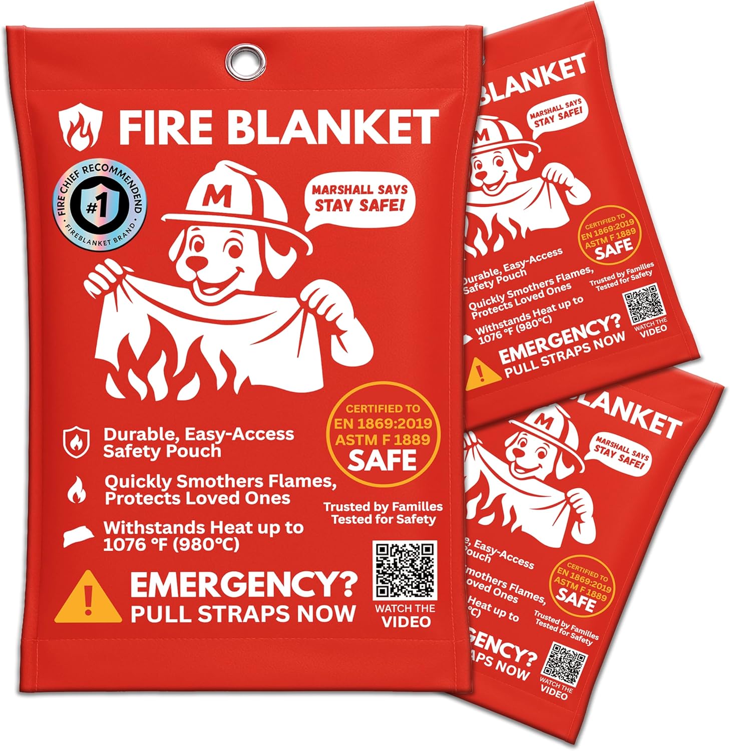 Fire Blankets for Home & Kitchen – Emergency Fire Blanket for Car, Welding, Camping, Survival Kits – Fireproof Blankets Alternative to Fire Extinguisher
