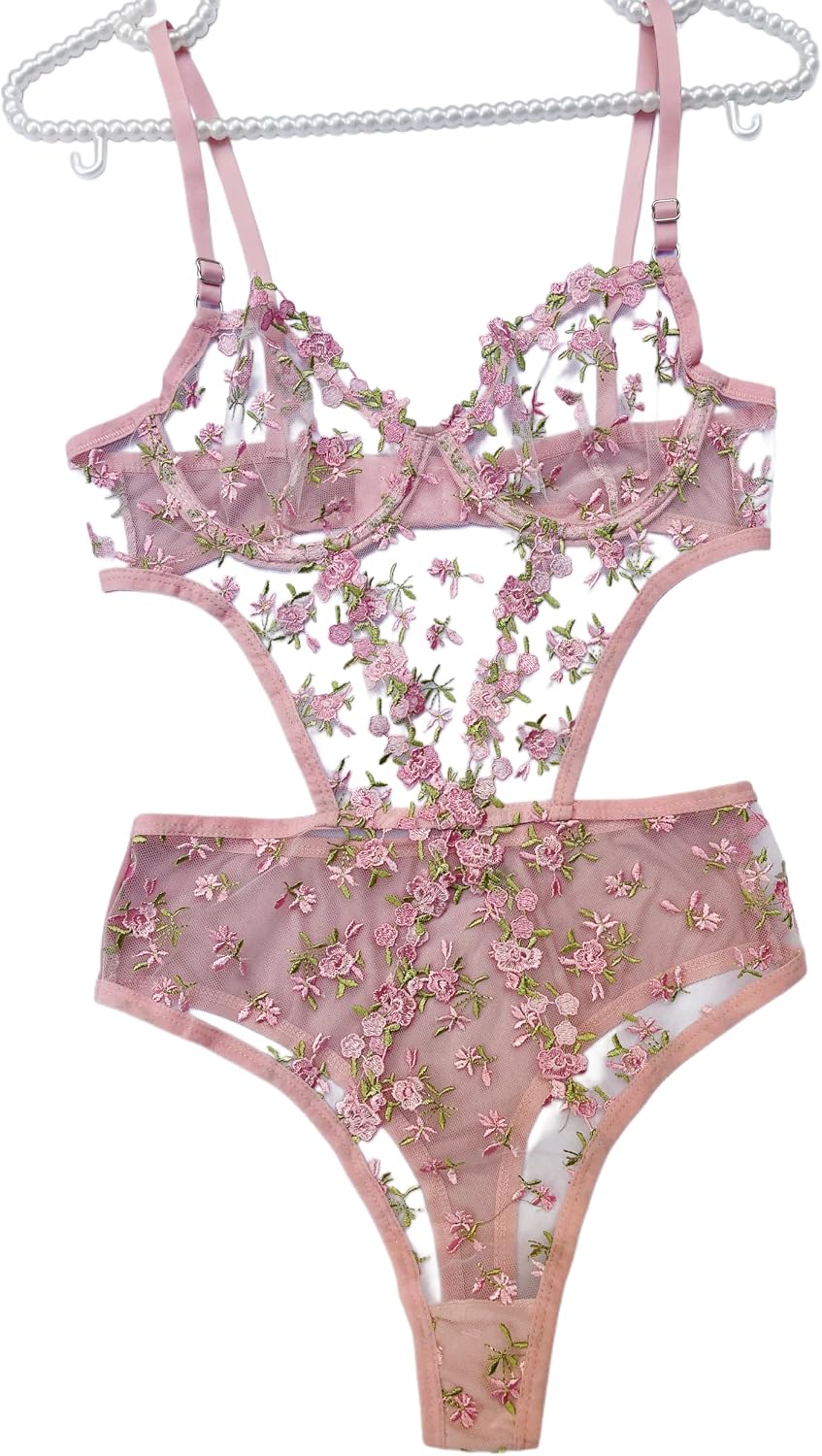 Sexy Sheer Lace Bodysuit for Women