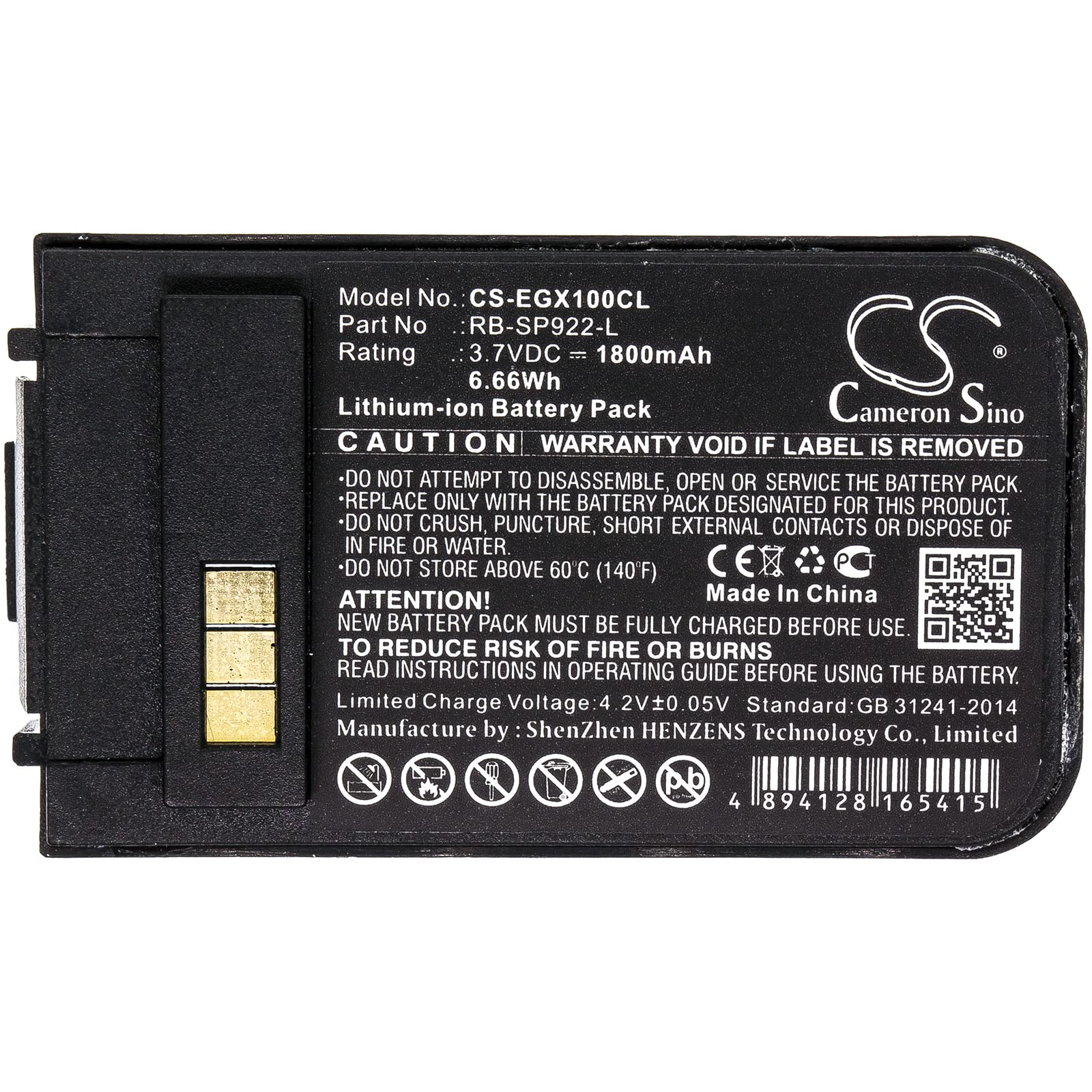 FYIOGXG Cameron Sino Battery for EnGenius DuraFon 1x, DuraFon 4X, DuraFon Pro, Durawalkie, SN902, SN-902, SN-902H, SP922, SP-922 Pro, SP9228 PN: