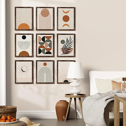 Vista 817 de Vittanly - Juego de 9 portarretratos, plexiglás resistente a rupturas, exhibe fotos de 12 x 12 pulgadas o, con paspartú, de 8 x 8 pulgadas, marcos