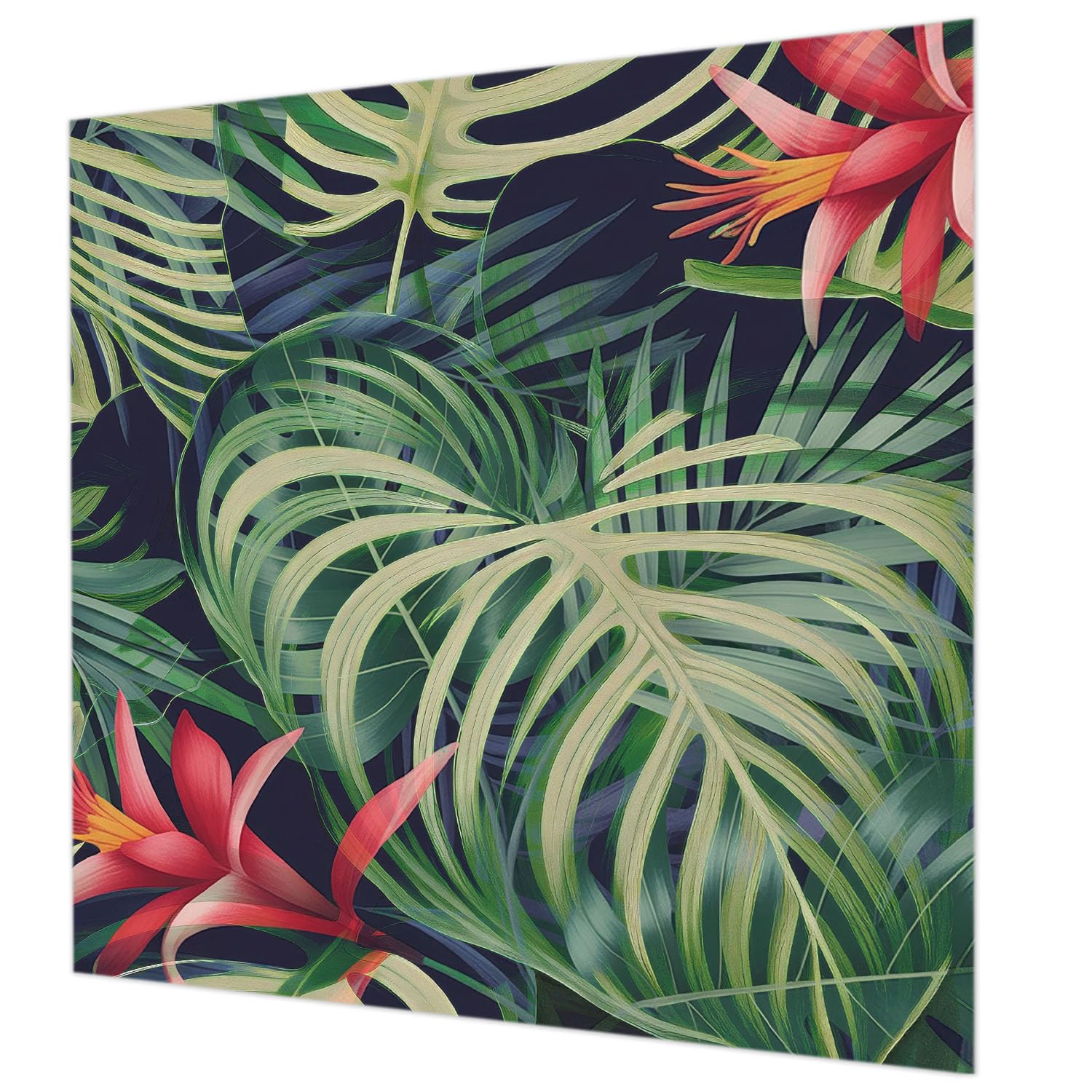 Papier peint intisse haut de gamme motif plantes exotiques 250x250 cm lavable