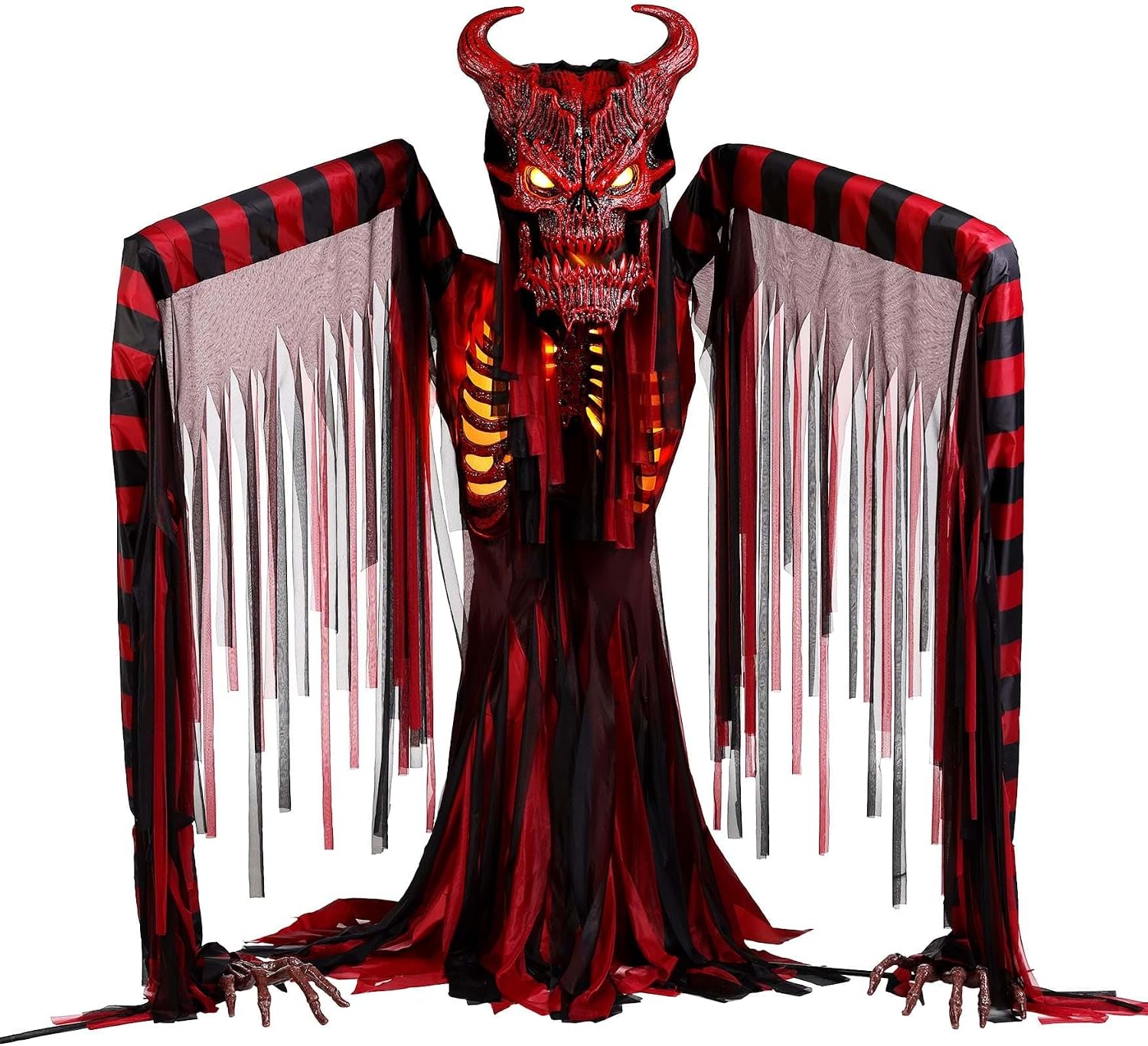 Fun Costumes 6.5FT Galthax the Underworld Demon Halloween Animatronic with Motion Sensor & Light-Up Effects, Devil Halloween Decoration