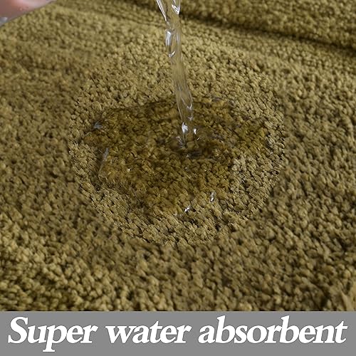 Miniatura 4 de TOMORO Tapete de baño de microfibra antideslizante  Extra absorbente y de secado rápido, con respaldo impermeable, de lujo, para puerta de hotel y