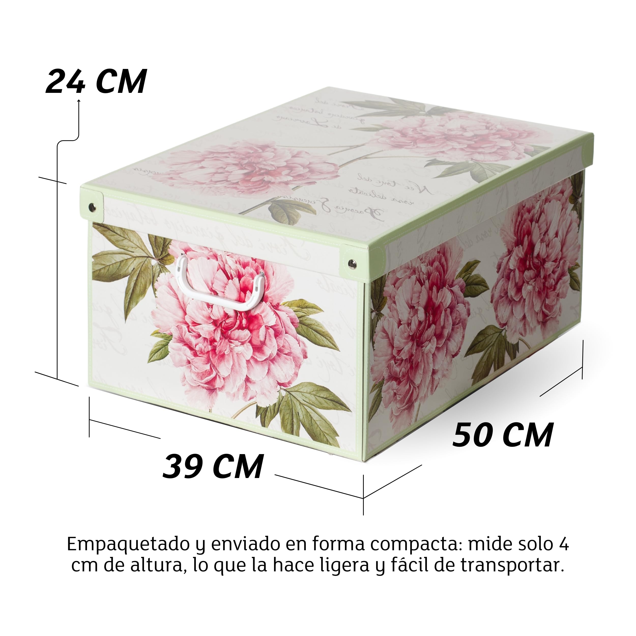 Lavatelli Juego de 6 cajas armario de cartón con motivos florales diferentes, para guardar ropa, ropa, cambio de estación, habitación infantil, caja de regalo organizador, 39 x 50 x 24 cm