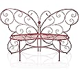 Alpine Corporation 62"L Indoor/Outdoor 2 Person Metal Butterfly Shaped Garden Bench, White