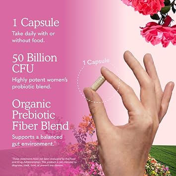 Garden of Life Once Daily Dr. Formulated Probiotics for Women 50 Billion CFU 16 Probiotic Strains with Organic Prebiotics for Digestive, Vaginal & Immune Health, Dairy Free, Shelf Stable 30 Capsules