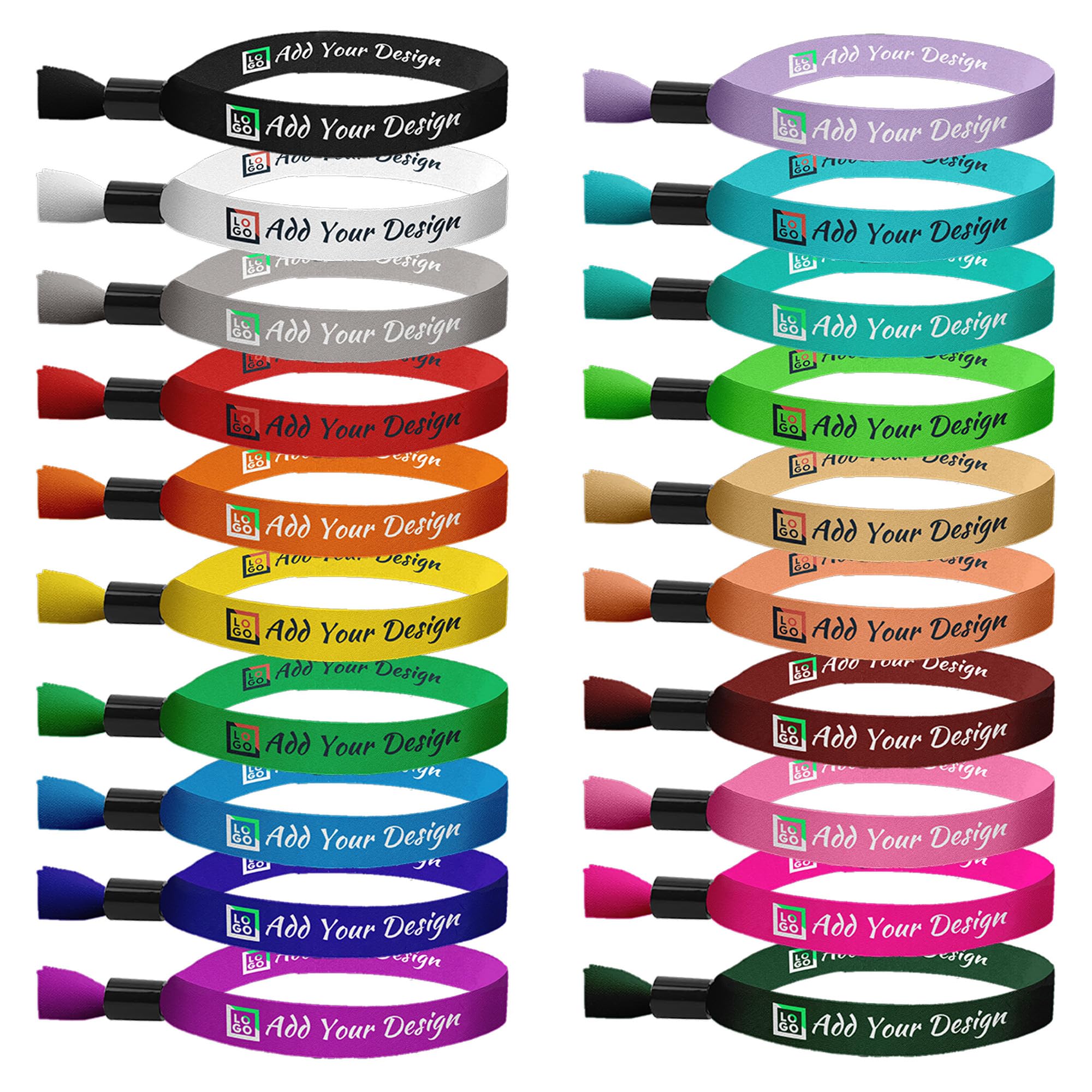 strongzhuo Custom Event Wristbands with Adjustable Beads, Personalized Cloth Wristbands for Events, Fundraisers, Memorials, Awareness, Parties,