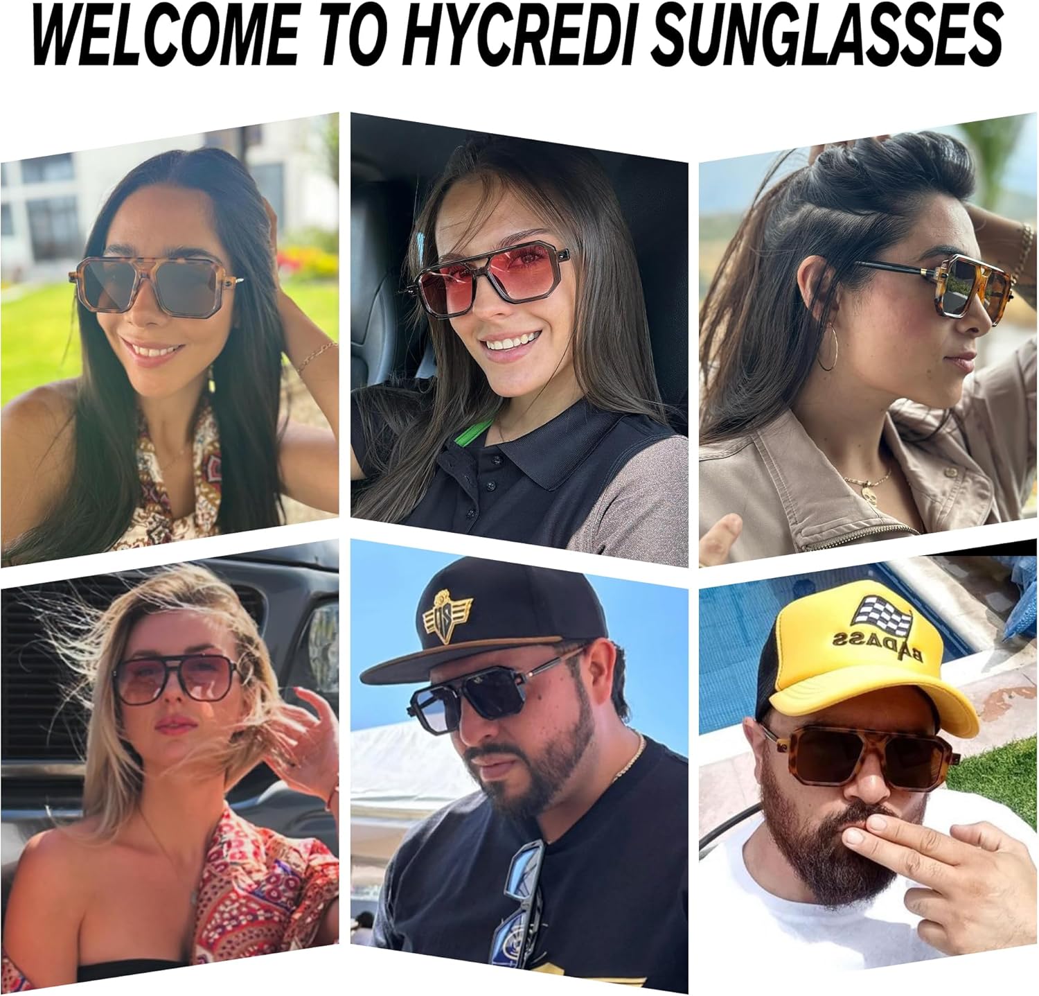 Hycredi Vintage 70s Flat Aviator Sunglasses Women Men Trendy Square Shades Retro Stylish UV400 Sun Glasses - Image 2