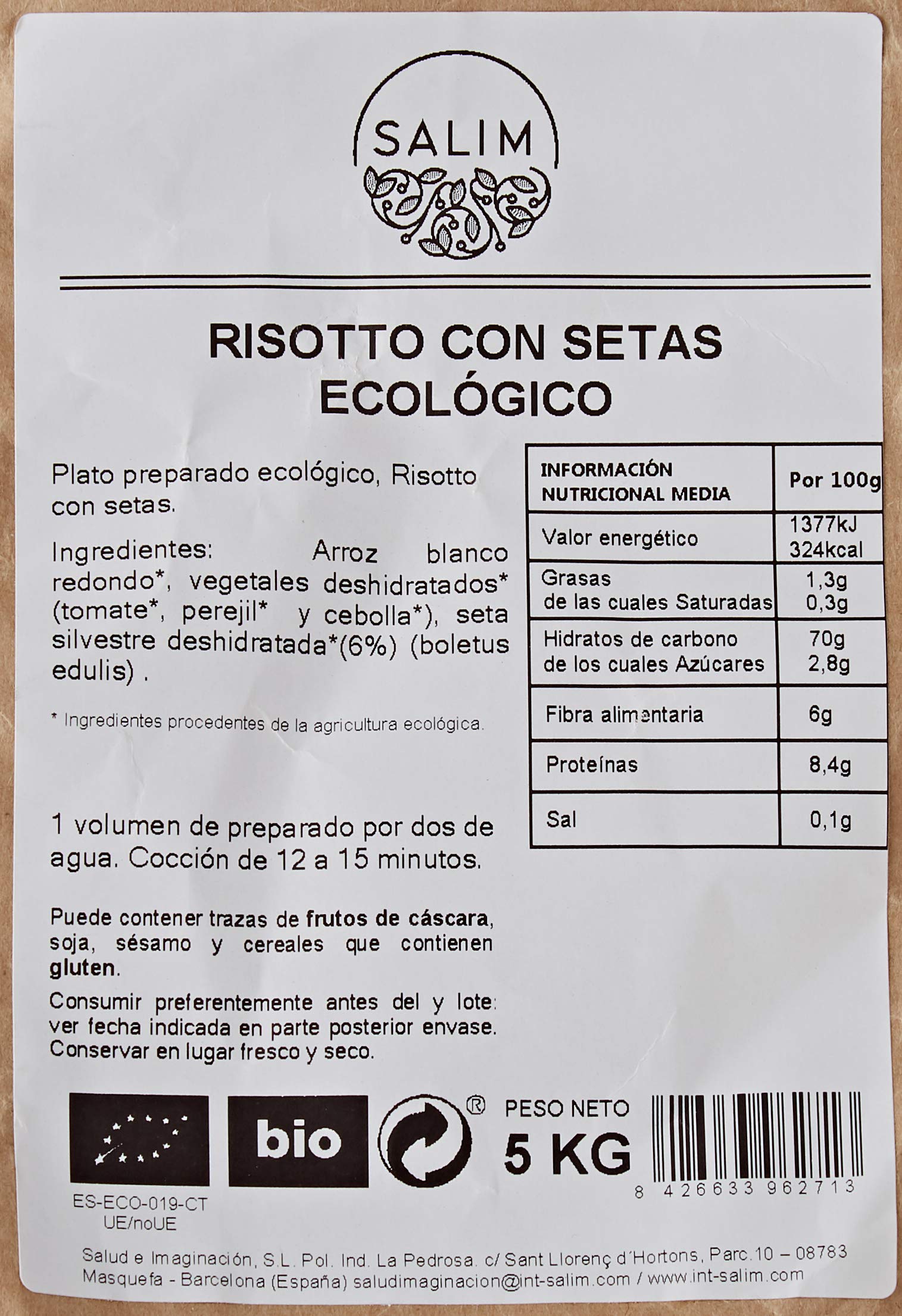 Graneles Granel Eco Risotto Con Setas 5 Kg Graneles 5000 g