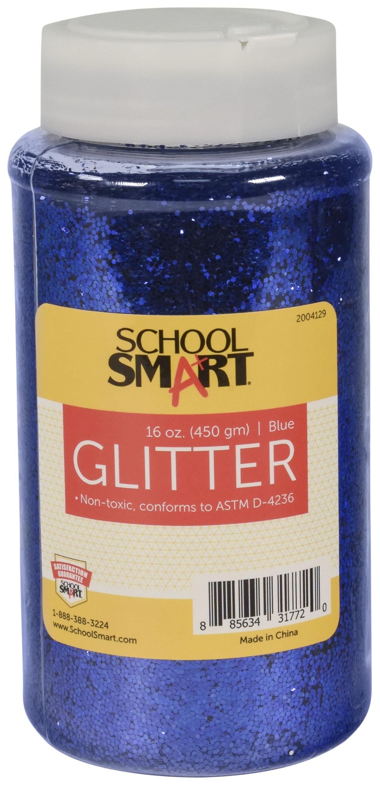 School Smart Craft Glitter, 1 Pound Jar, Blue