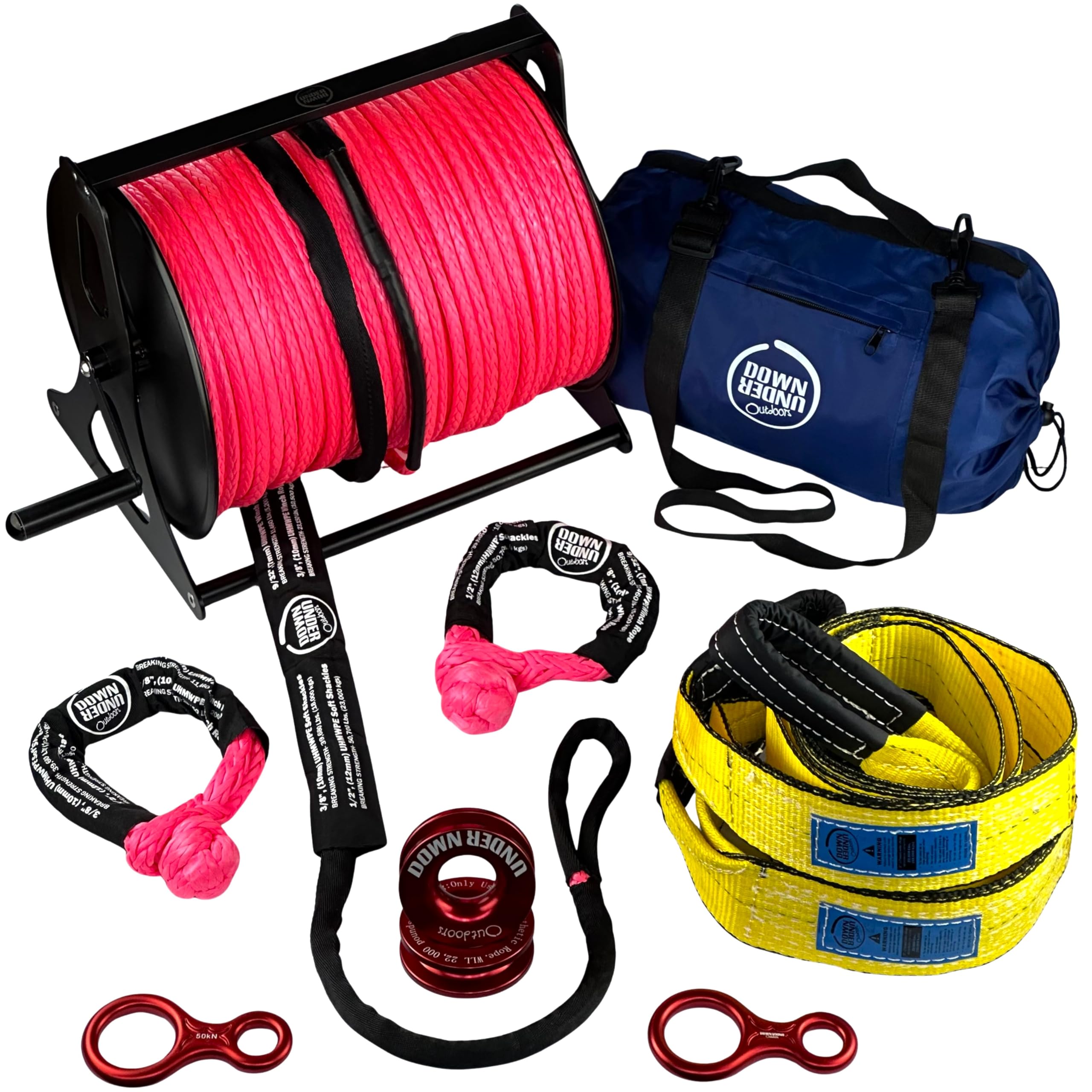 DOWN UNDER OUTDOORS Heavy Duty Deer Drag, 4x4 Recovery Kit, 550 ft of 3/8”
