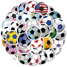 120 Pcs Football Stickers,Soccer Stickers Waterproof Vinyl Decals for Water Bottles Laptop Phone Skateboard Luggage,Football Fan Accessories Sports Sticker Set for Dairy ,Scrapbook,Bike and Skateboard