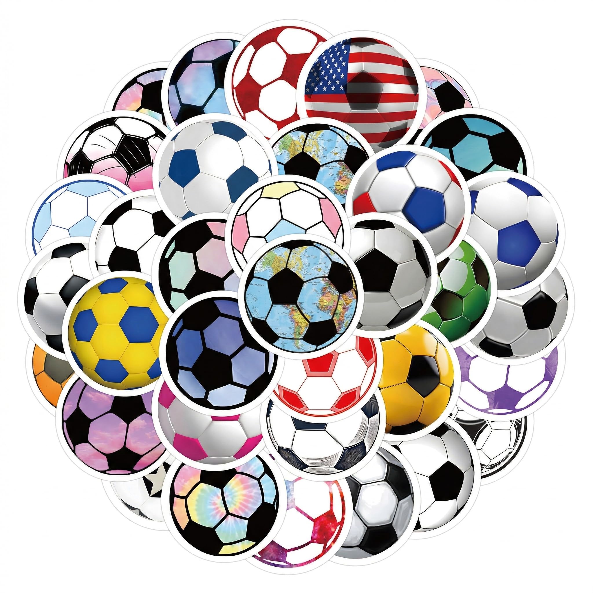 120 Pcs Football Stickers,Soccer Stickers Waterproof Vinyl Decals for Water Bottles Laptop Phone Skateboard Luggage,Football Fan Accessories Sports Sticker Set for Dairy﻿,Scrapbook,Bike and Skateboard