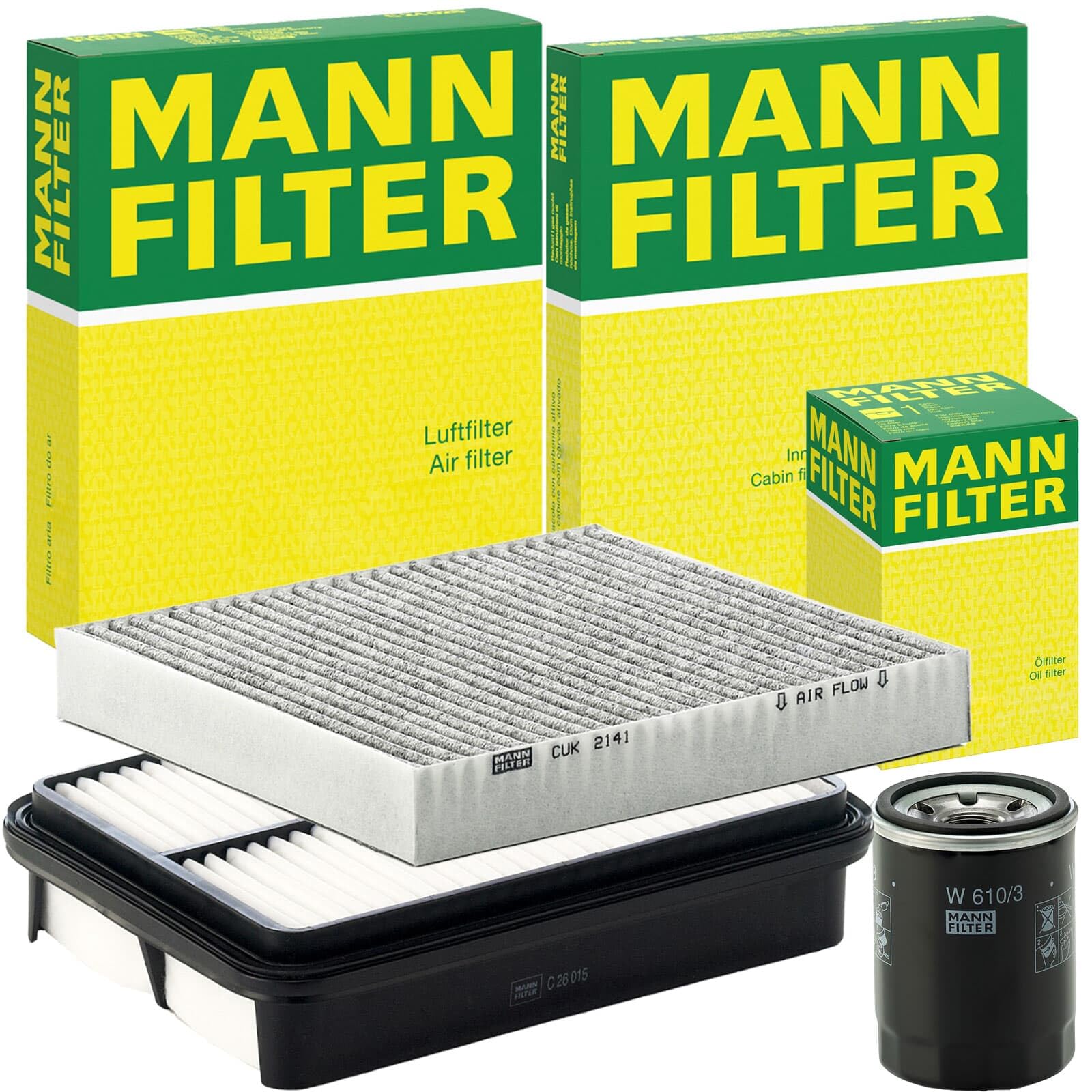 Mann Inspektionspaket | C26015, (LX812)+CUK2141 (LAK436)+W610/3 (OC196) passend für Asx Eclipse Cross Outlander 2