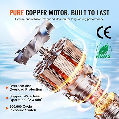 Miniatura 13 de VEVOR Bomba de diafragma de agua 5.5 GPM 12V Bombas de lavado automático 70 PSI Bomba para lavado de autos, riego agrícola, barcos, yates marinos
