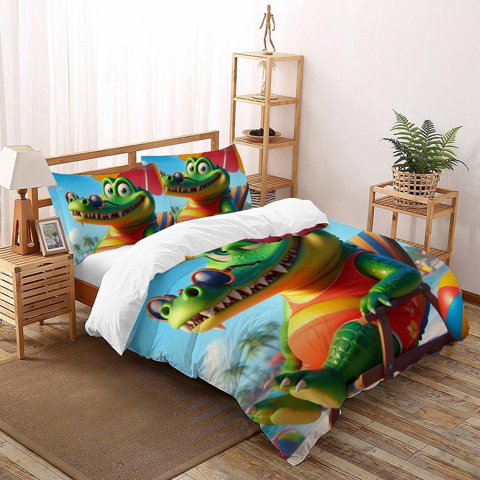 Parure de lit crocodile en microfibre de qualité supérieure avec impression 3D nette