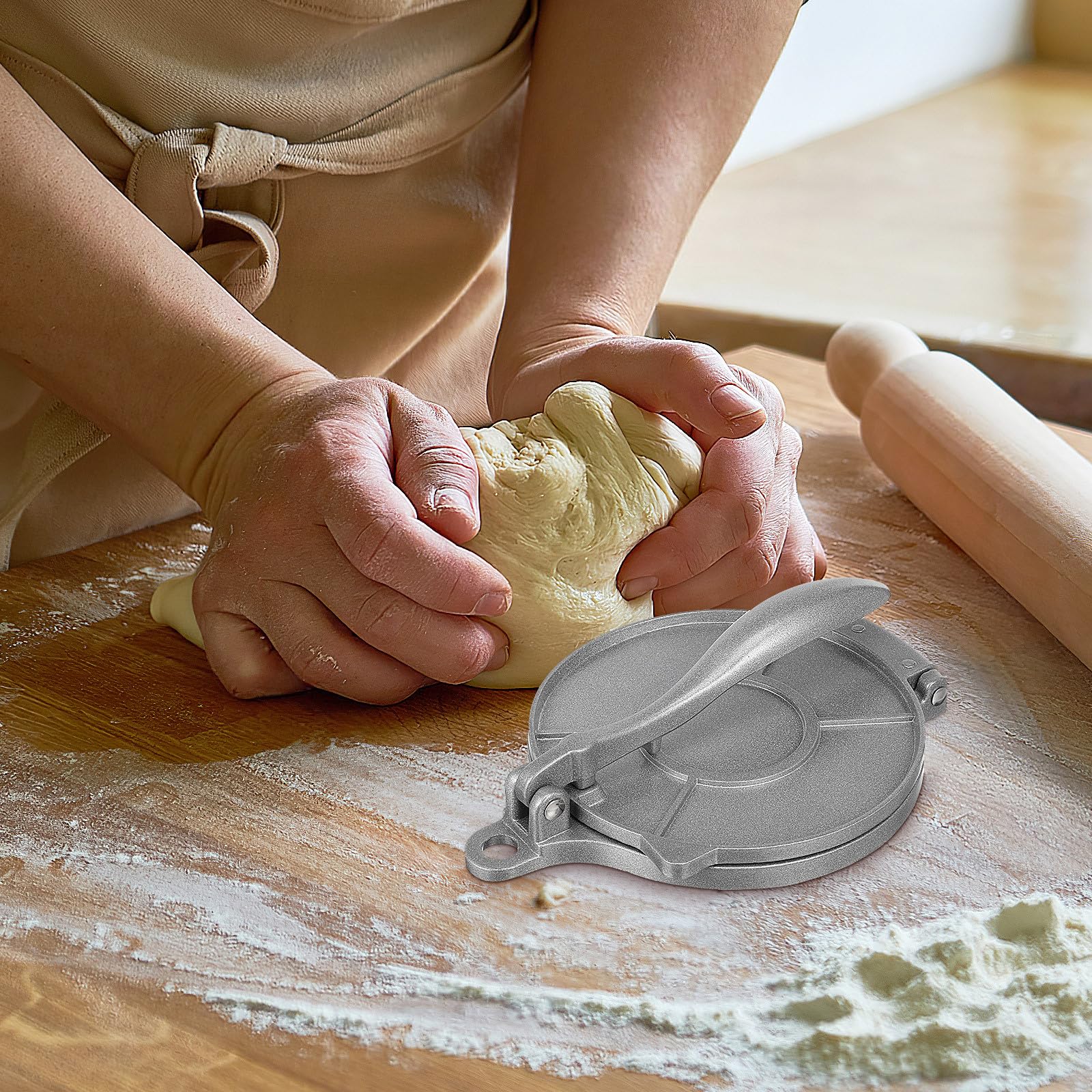 STOBAZA Tortilla Press de Aleación de Aluminio Prensa para Tortillas de Maíz Resistente y Ecológica Manual para Cocina y Empanadas