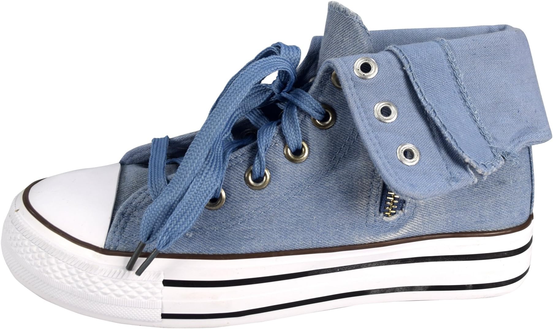 Taylor Fold Over Side Zipper Canvas High Top Sneaker Shoes