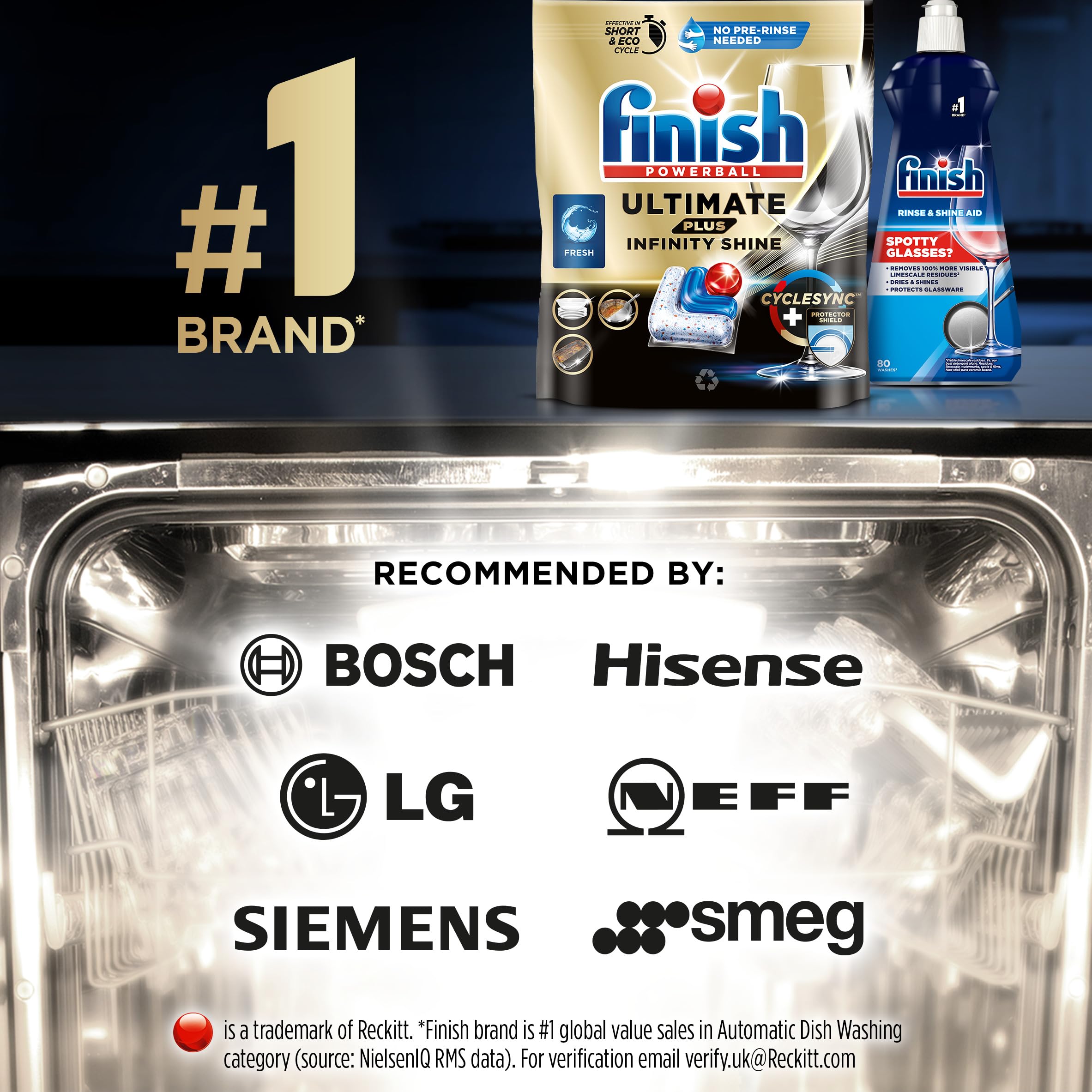 Finish Ultimate Plus Infinity Shine Spülmaschinentabs Großpackung | Duft: frisch | 146 Spülmaschinentabs (73x2) | für eine hervorragende Reinigung & Diamantglanz