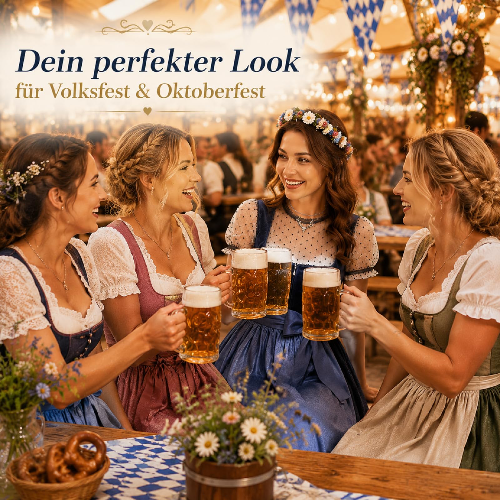 Generisch Dirndl Damen midi Lang Dirndl Trachtenkleid Trachtenrock DirndlKomplettsets Trachtenmode Trachten Damen mit 4 Teilig DirndlSchürze Dirndlbluse Oktoberfest Dresses Dirndlkleid Blau Rot Grün