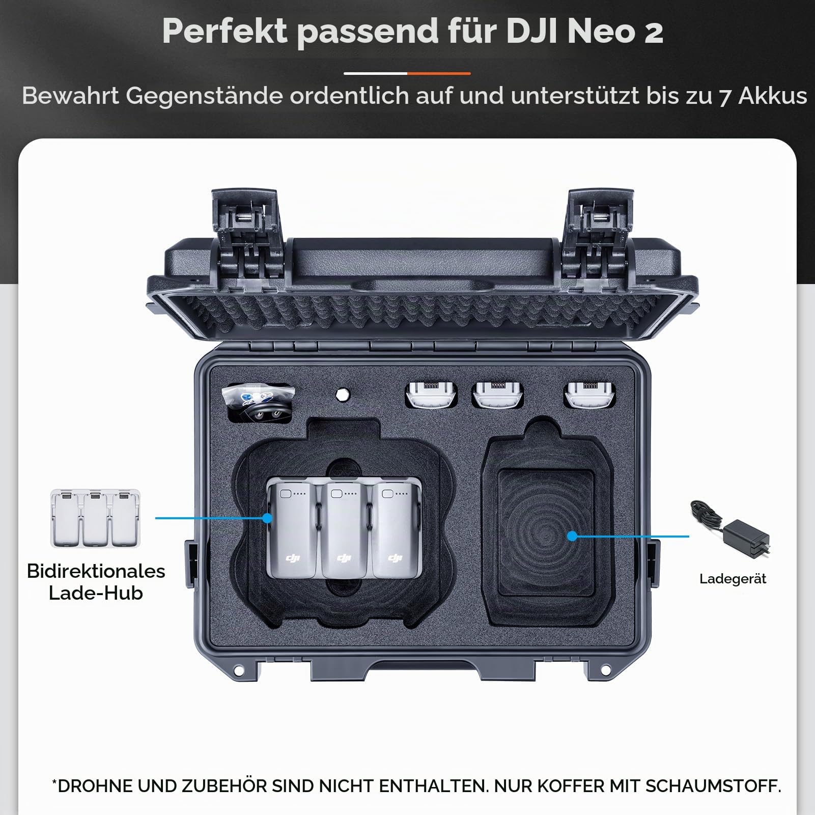 Lykus Titan N200 Wasserdichter Koffer für DJI Neo 2, RC-N3 Fernsteuerung