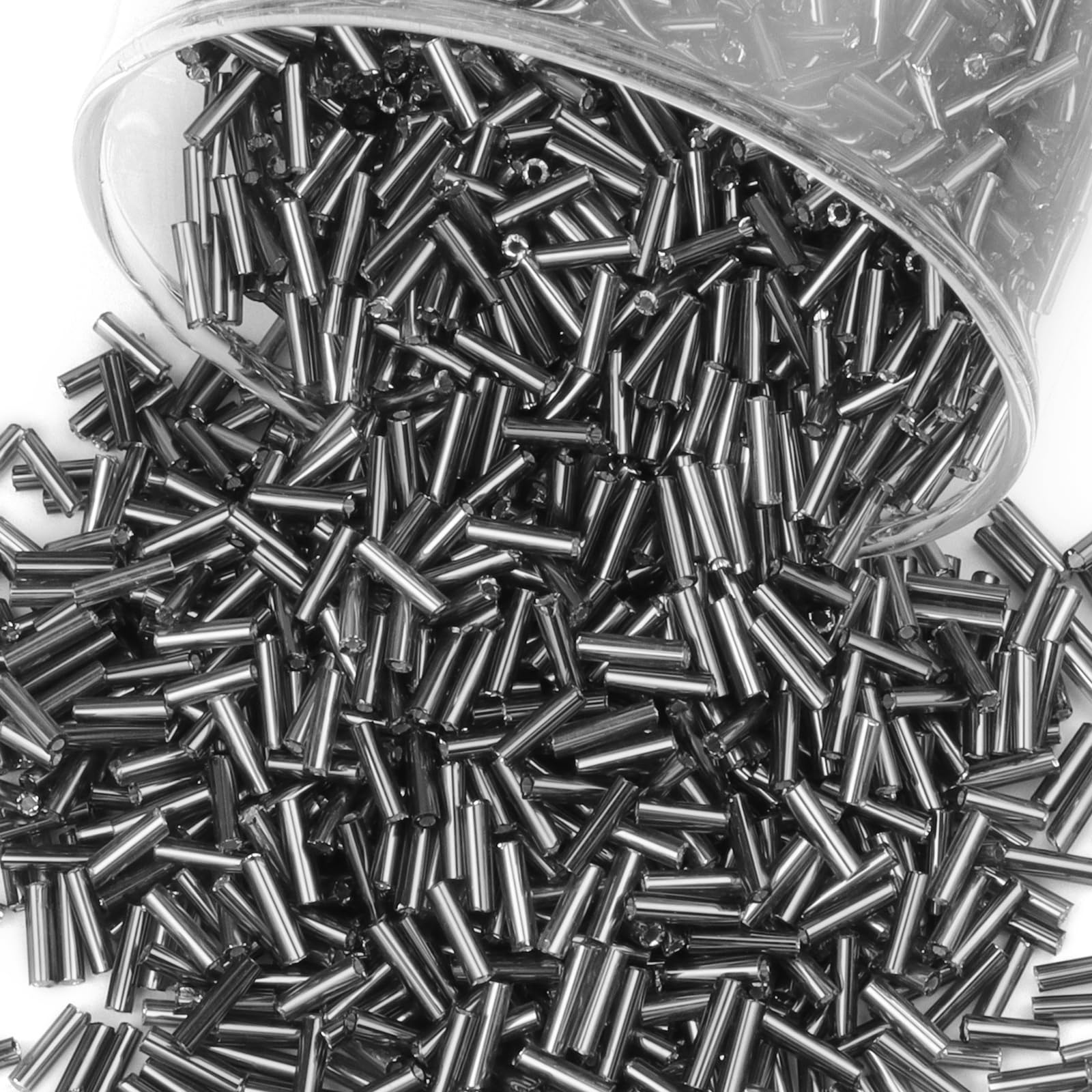 4000 cuentas de corneta, cuentas de tubo para hacer joyas, pequeñas cuentas largas para bordar, manualidades, pulseras, collares, suministros, 7 x 2 mm