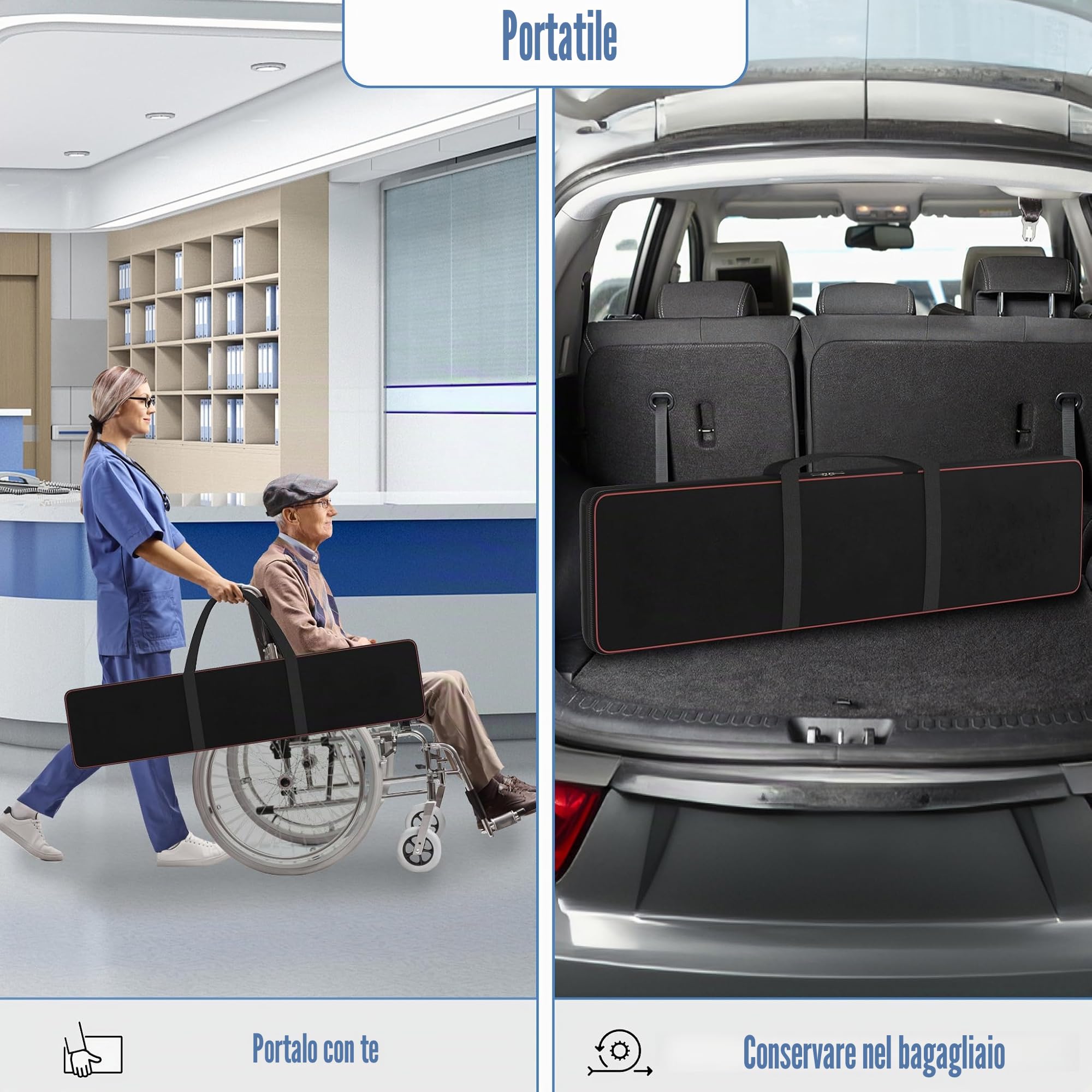 FIVMEN 2X Rampa Telescopica per Sedie a Rotelle 107-183 cm in Alluminio, Rampa per Sedie a Rotelle, Capacità di Carico 300 kg, Rampa Telescopica, Rampa di Carico, Regolabile, Portatile per Sedie a