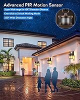 Vista 5 de VIANIS Luces de Movimiento para Exteriores, Paquete de 2 Accesorios de Iluminación Exterior del Atardecer al Amanecer, Farol de Porche Delantero