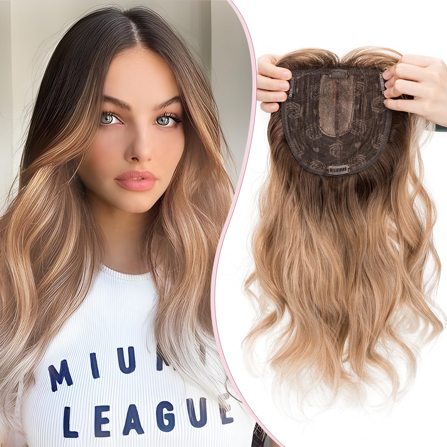 S-noilite Hair Toppers for Women 18 inch Synthetic Hair 